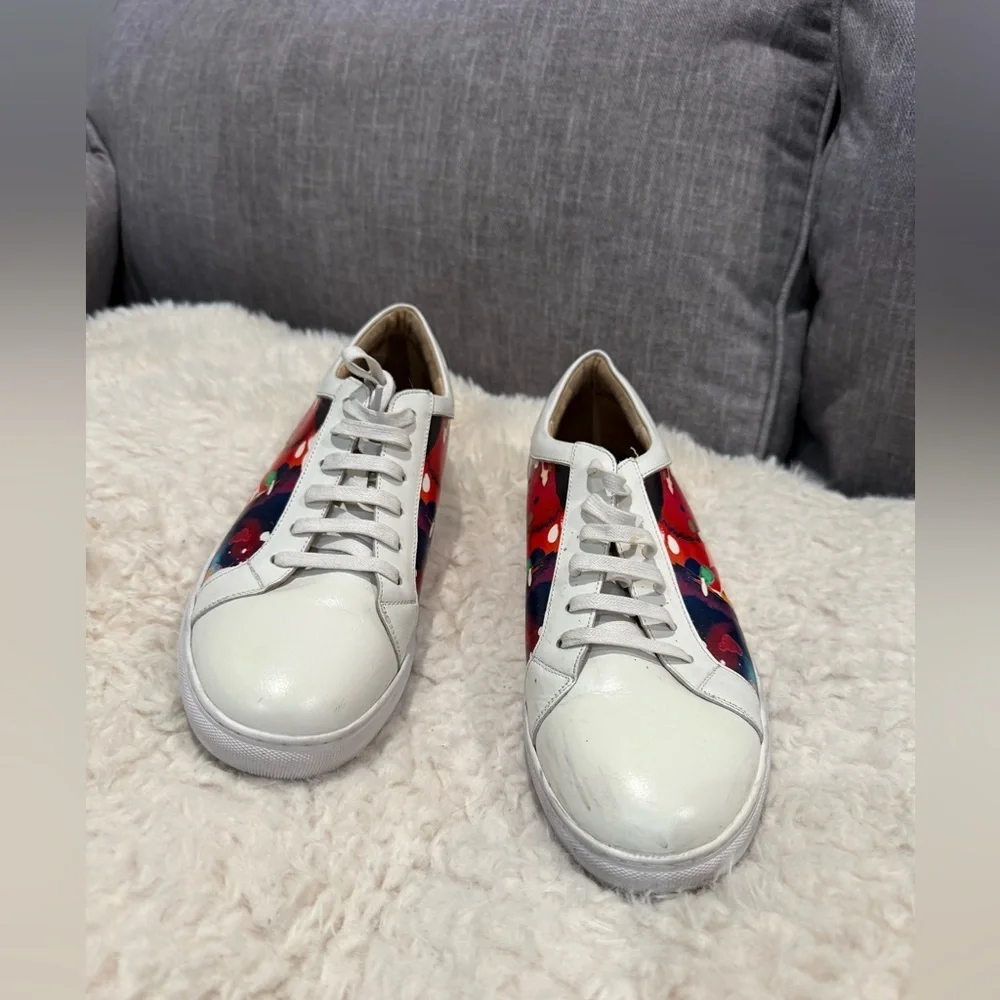 Robert Graham Vibrant Red and White Sneakers